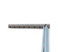 Umbra Flip Perchero de pared con 8 ganchos extraíbles, Madera de fresno, Gris/Peltre