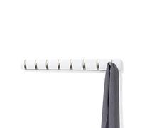 Umbra Flip Perchero de pared con 8 ganchos extraíbles, Álamo, Blanco