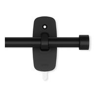 Umbra Adhera Cappa barra de cortina D16 mm, 40-71 cm, negro, acero, instalación sin taladro, incluye 2 soportes adhesivos a juego