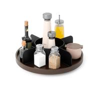 Umbra Bellwood Lazy Susan Divided BLK/WAL Bandeja giratoria, Madera, Negro/Nogal, 12 Inches