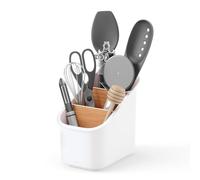 Umbra Bellwood - Organizador de utensilios de cocina con separadores extraíbles, color blanco y natural