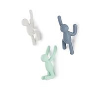 Umbra Buddy Ganchos de pared, juego de 3, Multicolor, 7.6 x 16.5 x 7.6 cm