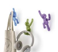 Umbra Buddy Percheros de Pared Pin-Point, Set de 3, Gema multicolor | Instalación sin taladro, capacidad 2.2 kg, incluye accesorios, plástico ABS reciclado