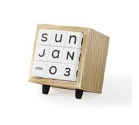 Umbra Calendario perpetuo de Juego, Calendario de Escritorio de | Construcción robusta, no requiere pilas, visualización de fecha interactiva, tamaño compacto de oficina