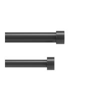 Umbra Cappa Cortinero doble ajustable, 168-305 cm, Negro