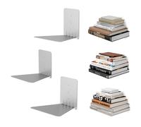 Umbra Conceal Estantería metálica flotante, Juego de 3, Grande, Plata | Acero con pintura en polvo, soporta 15 lbs por repisa, ahorro de espacio, exhibe libros y decorativos