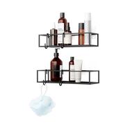 Umbra Cubiko Juego de 2 cestas organizadoras para Ducha, Metal, Negro, 2