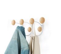 Umbra Dotsy - Perchero con 7 Ganchos, Color Blanco y Natural, 7 ganci