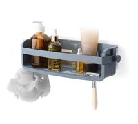 Umbra Estante de Ducha Adhesivo Flexible para champú, acondicionador, Gel de Ducha, jabón, Esponja de lufa, maquinilla de Afeitar, sin taladrar, Inoxidable, acrilonitrilo butadieno estireno, Azul