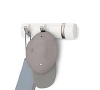 Umbra Flip Perchero de pared con 3 ganchos extraíbles, Álamo, Blanco