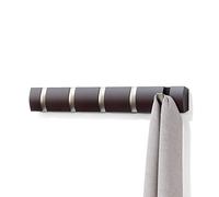 Umbra Flip Perchero de pared con 5 ganchos extraíbles, Álamo, Espresso