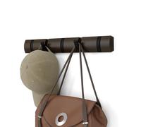 Umbra Flip Perchero de pared con 5 ganchos extraíbles, Álamo, Negro/Nogal