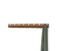 Umbra Flip Perchero de pared con 8 ganchos extraíbles, Madera de fresno, Nogal claro/Oro cálido