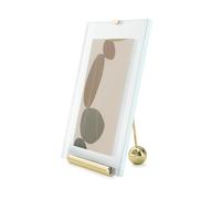 Umbra Flute Marco de fotos vidrio estriado, 13x18 cm, de mesa, Dorado | Borde de vidrio acanalado que capta la luz, caballete de metal, formatos de foto estándar, para cómoda o escritorio