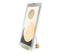 Umbra Flute Marco de fotos vidrio estriado, 20x25 cm, de mesa, Dorado | Borde de vidrio acanalado que capta la luz, caballete de metal, formatos de foto estándar, para cómoda o escritorio