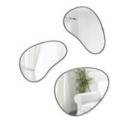 Umbra Hubba Pebble Juego de 3 espejos decorativos, Titanio metálico