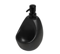 Umbra Joey Dispensador de jabón líquido de cerámica Mate con Soporte para Esponja, Ideal para Uso en Cocina o baño, Negro