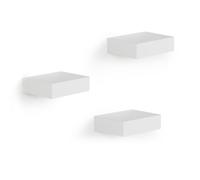 Umbra Juego de estantes de vitrina, estante de pared flotante para objetos pequeños y más, juego de 3, blanco