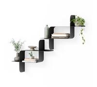 Umbra Montage - Estantería flotante de pared, metal, 2 unidades, color negro