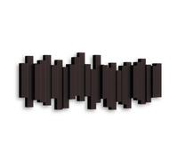 Umbra Palos Hook Negro - Ahorro de Espacio Barra de Armario Con 5 Móvil Gancho