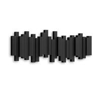 Umbra Palos Hook Negro - Ahorro de Espacio Barra de Armario Con 5 Móvil Gancho