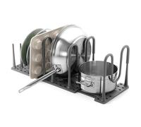 Umbra Peggy - Organizador de utensilios de cocina para ollas, sartenes, tapas, tablas de cortar, bandejas de horno y más, color gris oscuro