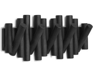 Umbra Picket Con 5 Ganchos para Ropa Negro Barra de Armario la Pared