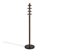 Umbra Pillar Taburete y perchero, Madera de caucho, Negro/Nogal