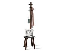 Umbra Pillar Taburete y perchero, Negro/Nogal