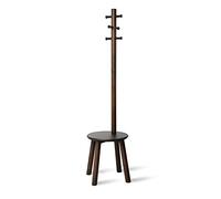 Umbra Pillar Taburete y perchero, Negro/Nogal