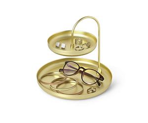 Umbra Poise Soporte de Dos Niveles para joyería, Acero, Dorado