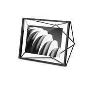 Umbra Prisma Marco de Fotos Flotante, 10x15 cm, Negro | Acero, diseño de alambre geométrico, uso vertical u horizontal, incluye dos cristales, montaje pared o escritorio