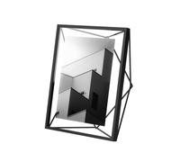 Umbra Prisma Marco de Fotos Flotante, 13x18cm, Negro | Acero, diseño de alambre geométrico, uso vertical u horizontal, incluye dos cristales, montaje pared o escritorio