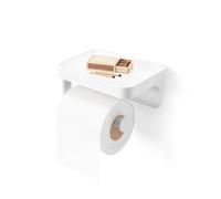 Umbra Soporte y Estante Adhesivo para Papel higiénico, Vinilo, cerámica, hormigón, Blanco, Talla única