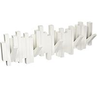 Umbra Sticks - Percha multirack moderna, única, ahorra espacio con 5 ganchos abatibles para colgar abrigos, bufandas, bolsos y más, color blanco