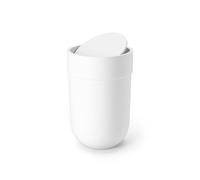 Umbra Touch Bote de basura con tapa para baño, con capacidad de 6 litros, Blanco