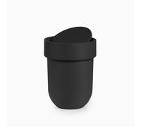 Umbra Touch Bote de basura con tapa para baño, con capacidad de 6 litros, Negro