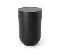 Umbra Touch Bote de basura con tapa para baño, con capacidad de 6 litros, Negro