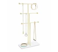 Umbra Trigem Soporte de Joyas Blanco/ Color Oro Arbol Joyero Cadena Anillos