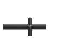 Umbra Trinity Pin-Point barra de cortina D25 mm, 107-305 cm, negro mate, acero, instalación sin taladro, diseño geométrico moderno