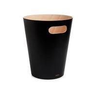 Umbra Woodrow Cesto de basura, con capacidad, Negro/Natural, H 27,9cm, Ã˜ 22,9cm, 7.5 l