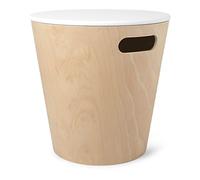 Umbra Woodrow Taburete con almacenamiento, Fagus Sylvatica, Blanco/Natural