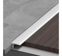 Umbral de aluminio barra de transición for suelos en forma de T Perfil de transición for suelos for umbrale suelo laminado y baldosa(Silver,12mm L2.7m/9ft)