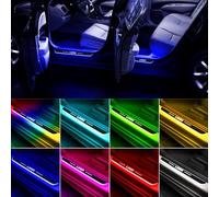 Umbral del Coche LED Logotipo Personalizado o Texto, Control de Puerta Lateral de inducción automática inalámbrica para Entrar en la luz Decorativa Protectora, 8 Colores (2 Paquetes (2 Primeros))