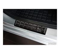 Umbrales de puerta inoxidable negro compatible con Citroën Spacetourer & Jumpy/Peugeot Expert & Traveller/Toyota Proace 2016-/Opel Vivaro/Zafira Life 2019- - 'Rectangles' - 2-piezas puertas delanteras