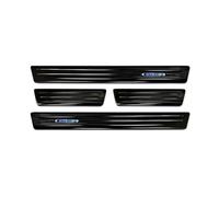 Umbrales de puerta inoxidable negro compatible con Opel Grandland X 2017-2021 & Facelift 2021- 'Hybrid' - 4-piezas