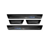 Umbrales de puerta inoxidable negro compatible con Toyota Yaris IV Hatchback 2020- 'Hybrid' - 4-piezas