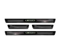 Umbrales de puerta inoxidable negro compatible con Volkswagen ID.5 2021- 'E-Power' - 4-piezas