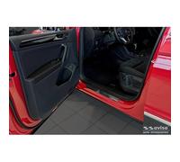 Umbrales de puerta inoxidable negro compatible con Volkswagen Tiguan II 2016-2020 & FL 2020- incl. Allspace 2017-2020 & FL 2020-2024 - 'Lines' - 4-piezas