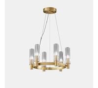 Umbratica E14 Luz de Luz de Cobre,Lámpara de Techo de Vela de Círculo Creativo Simple,Lámpara de Techo de Sala de Estar Moderna,para Linternas de Iluminación de Comedor/Oro/6 Cabezas